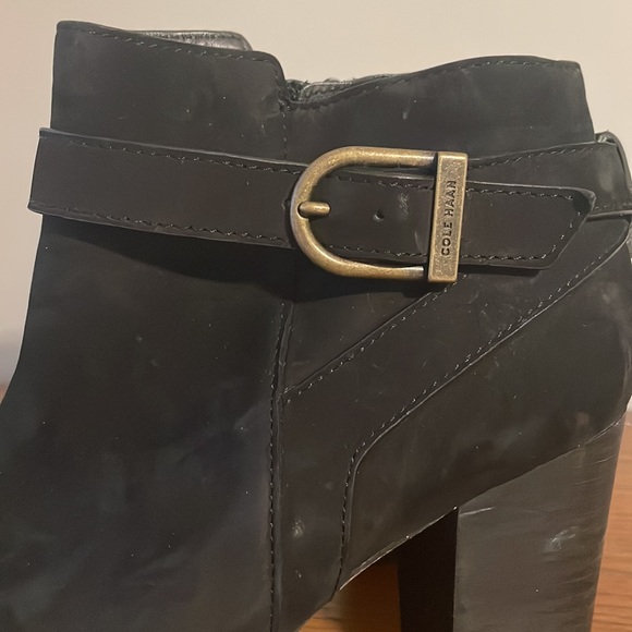 Black suede cole haan booties - Picture 2 of 5